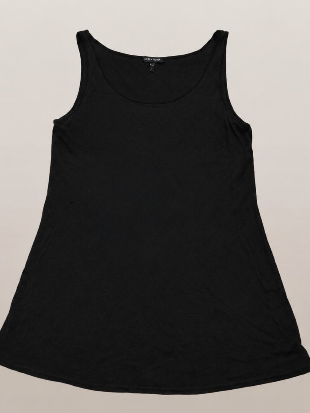 New Eileen Fisher Silk Jersey Tunic Tank Top Black S Minimalist Luxury